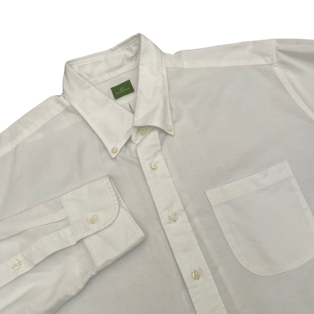 Sid Mashburn Button Down Shirt Mens XL 17.5 / 36 White Cotton Long Sleeve Pocket